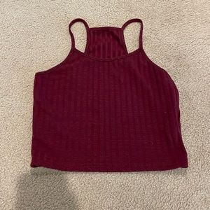 Maroon ribbed tank